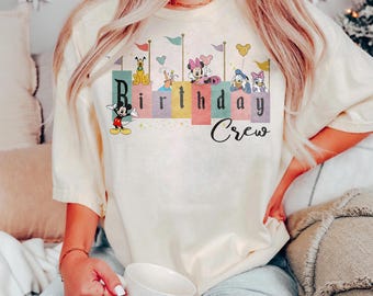 Disney Birthday Crew Shirt, Mickey and Friends Birthday Tee, Matching Birthday Squad Shirt, Magical Kingdom Celebration Tee