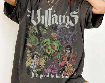 Comfort Colors Retro Disney Villains Halloween Shirt, Maleficent Ursula Evil Queen Cruella, It's Good To Be Bad Tee, Pick Your Poison