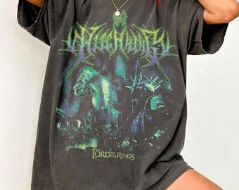 Vintage Lord of the Rings Metal Shirt, LOTR Dark Fantasy Tee, Gothic Band Style Graphic Shirt, Grunge Wizard Aesthetic Retro Gift