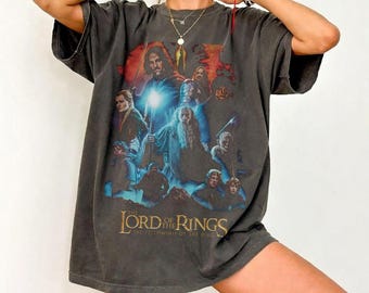 Vintage Lord of the Rings Shirt, LOTR Fellowship Tee, Retro Fantasy Movie Graphic Tee, Middle Earth Wizard Aesthetic Gift
