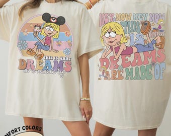 Maglietta retrò Lizzie McGuire Disney Comfort Colors, maglietta retrò Disney per viaggi tra ragazze, maglietta "This Is What Dreams Are Made Of", maglietta per vacanze Disney