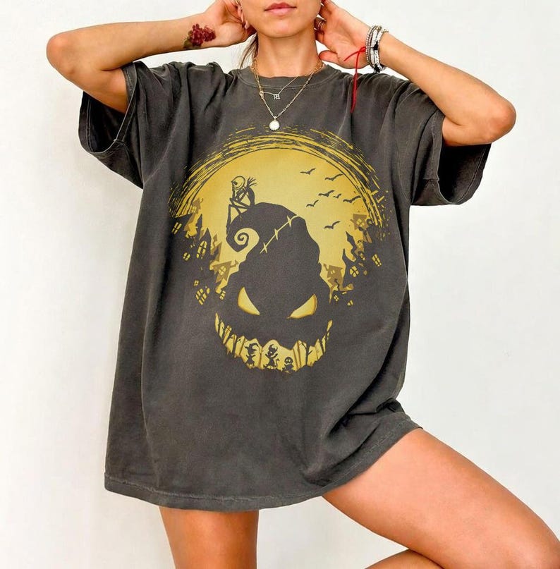 Pumpkin King Halloween Shirt, Jack Skellington Inspired Tee, Spooky Town Shirt, Halloween Night Graphic Tee, Gothic Unisex Shirt image 1