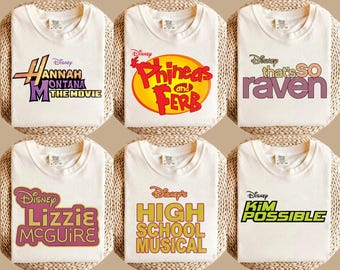 Retro Disney Channel Movie Logo Comfort Colors Shirt, High School Musical Phineas and Ferb, Disneyland Family Matching Tee, WDW Trip Outfit