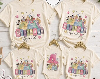 Disney Princess Birthday Shirt, Custom Disney Birthday Squad Tee, Matching Disney Family Vacation Shirts, Princess Birthday Shirt