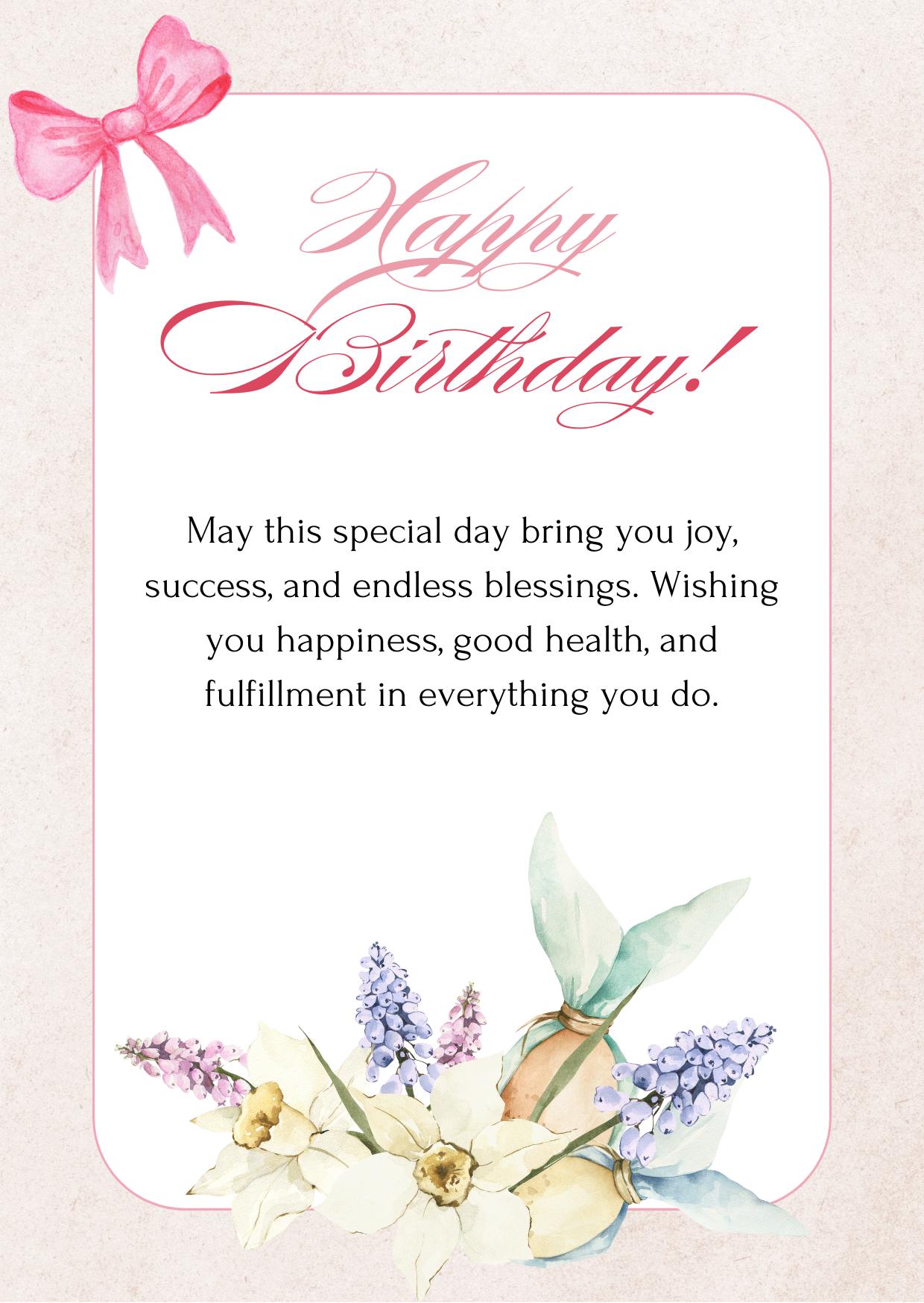 Happy Birthday Digital Card | Printable Birthday Wish | Instant Download