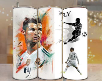 Ronaldo CR7 Tumbler Wrap PNG: 20oz Skinny Sublimation Design (Digital Download)