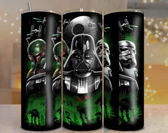 Star Wars Villains Tumbler Wrap: Darth Vader, Boba Fett, Stormtrooper (JPG)