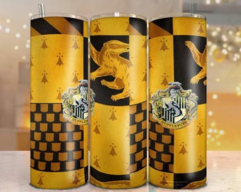 Hufflepuff Tumbler Wrap Design, 20oz Skinny Tumbler (Digital File)