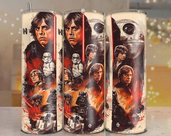 Star Wars Tumbler Wrap: Luke Skywalker & Darth Vader (Sublimation JPG)
