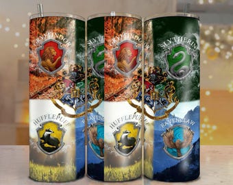 Hogwarts House Crests 20oz Tumbler Wrap (Digital Download)