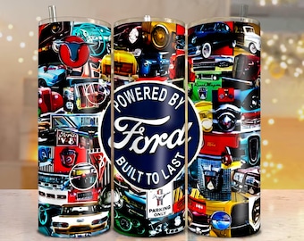 Ford Car Tumbler Wrap: 20oz Skinny Sublimation Design (JPG Download)