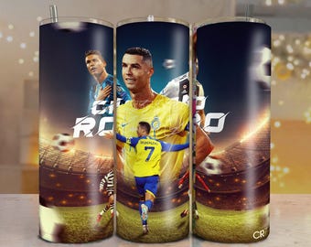 Ronaldo CR7 Tumbler Wrap PNG: 20oz Skinny Sublimation Design (Digital Download)
