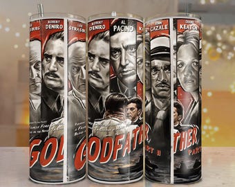 Godfather Tumbler Wrap PNG: Mafia Movie Sublimation (Digital Download)