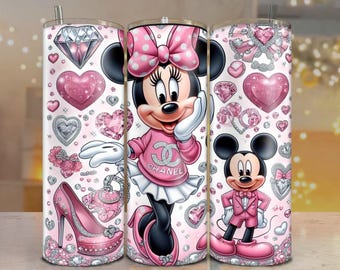 Christmas Cartoon Tumbler Wrap: Pink Holiday Sublimation Design (Digital Download)