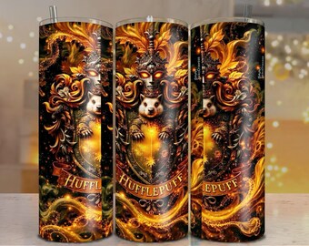 Hufflepuff Tumbler Wrap, 20oz Skinny Tumbler Design (Digital File)