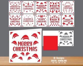 Weihnachtskarte SVG Bundle, Papierschnitt Vorlage (Digitaler Download)