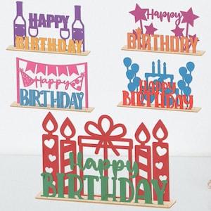 3D Happy Birthday Standing Decor, 3D Happy Birthday Laser Cut, Happy Birthday Laser Cut, 3D Happy Birthday Laser Cut Bundle, Birthday Decor