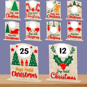 Weihnachts-Countdown, Tage bis Weihnachten, Weihnachts-Adventskalender, Weihnachtsdekor, Weihnachts-Countdown-Dry Erase, Glowforge-Dateien