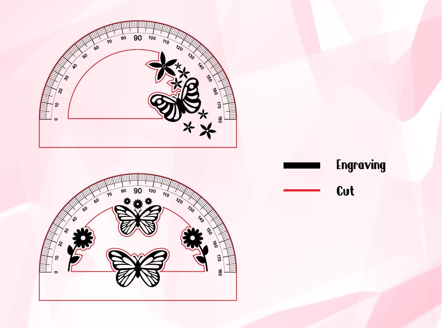 Arch Template Ruler Butterfly Wooden Arch Ruler: Laser Engraved Protractor (digital ...