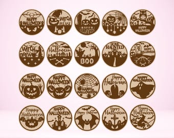 Paquete SVG de letreros de Halloween, decoración para puertas (descarga digital)