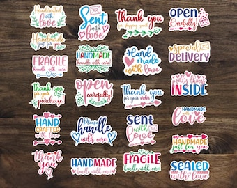 Small Business Stickers Bundle: Thank You Packaging Labels (Digital Download)