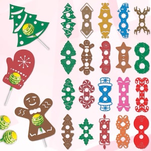 Porte-sucettes de Noël, lot de porte-sucettes de Noël, porte-bonbons de Noël, porte-chocolats de Noël, décorations de Noël