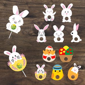 Easter Lollipop Holder, Bunny Lollipop Holder, Bunny Papercut, Easter Sucker Candy Holder, Lollipop Holder Layered, Easter,