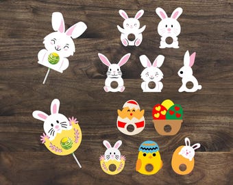 Bunny Lollipop Holder Papercut Designs: Easter Sucker Candy (Digital Download)