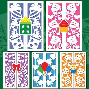 Trifold Birthday Paper cut, Gate-fold Birthday card, Birthday Paper cut Invites, Birthday Invitation Template, Happy birthday card svg