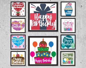 Birthday Papercut Template, Layered Shadow Box (Digital Download)