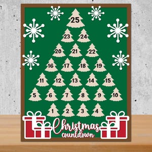 Weihnachts-Countdown, Weihnachtskalender, Tage bis, Weihnachtskalender Laser Cut, Weihnachten-Advents-Countdown, 3D-Weihnachten, Weihnachtsbasteln
