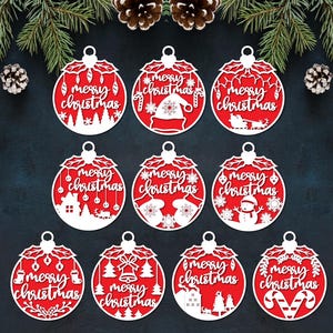 Kerstballen papercut, kerst papercut, kerstboomversiering, kerstballen lasergesneden, kerstbal papercut