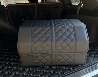 Custom Leather Trunk Organizer – Luxury Personalized Car Trunk Storage Box, Auto Accessories
