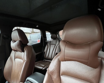 Car Headrest Leather Pillow - Neck Support Cushion – Luxury Car Interior Accessory