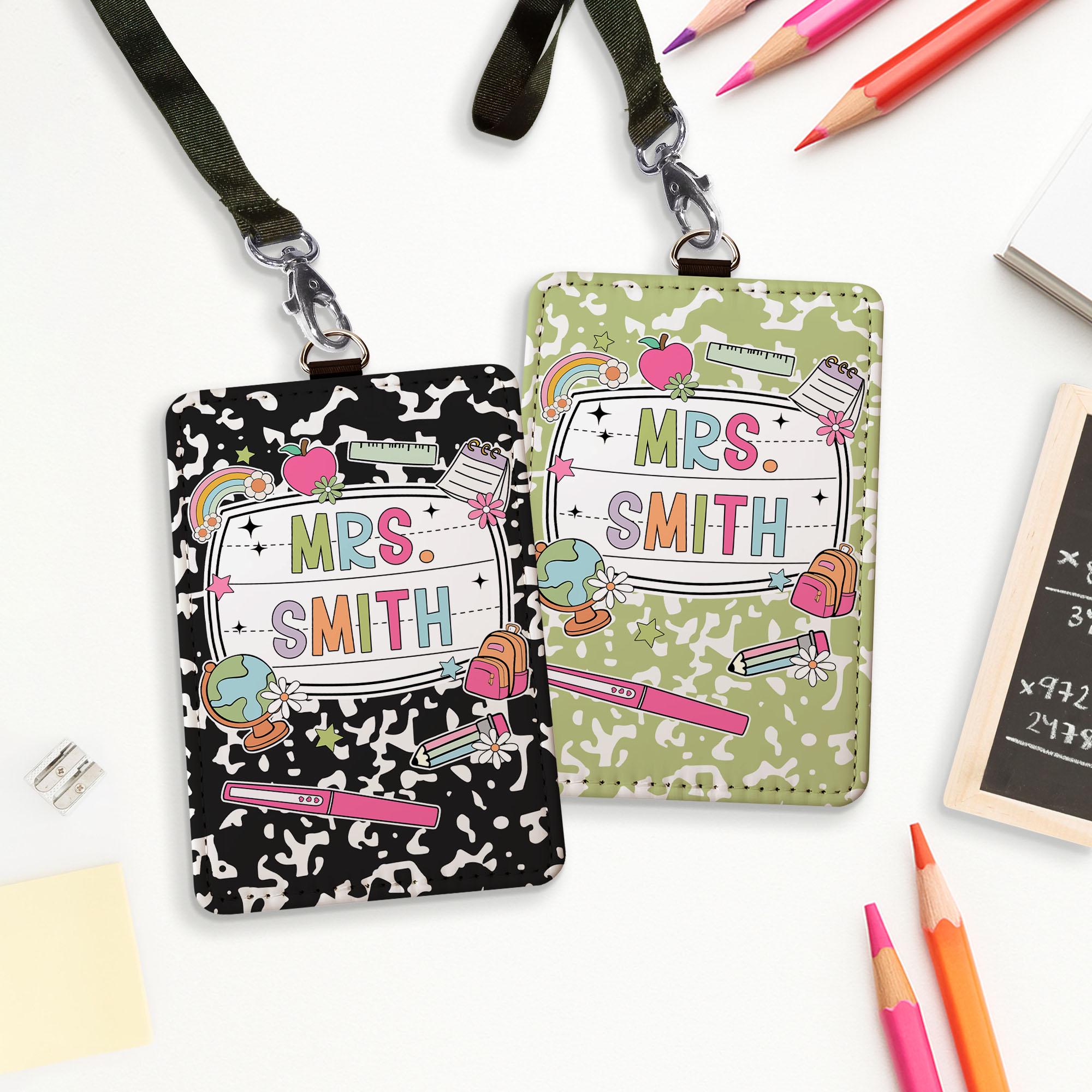 Composition Book Teacher ID Badge Holder, Teacher Gifts,Back To School Gift,Lanyard Accessories,Teacher Appreciation,ID Holder School Supply