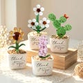 Custom Stained Glass Flower Pot, Thank You for Helping Me Grow, Teacher Appreciation Gift, Coworker Gift Thank You, Memorial Gift