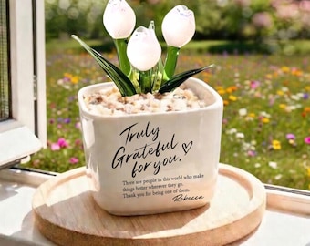 Custom Thank You Gift For Employee Appreciation Glass Flower Pot, Team Appreciation Gift, Coworker Gift, Client, Staff, Retirement Gift