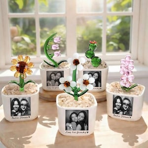 Personalized Bestie Photo Glass Flower Pot, Photo Gifts for Best Friend, Birthday Gifts For Bestie, Bridesmaid Proposal,Wedding Gift for MOH zdjęcie 4