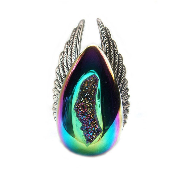 Rainbow Titanium Angel Wing Ring AKA The Superhero Ring