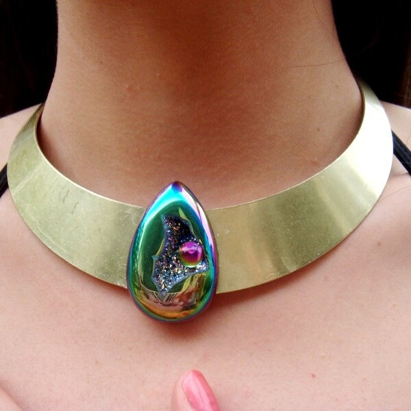 One of a Kind Rainbow Titanium Necklace