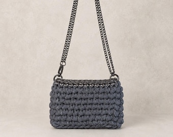 The Classic Metallic Gray Denim Bag