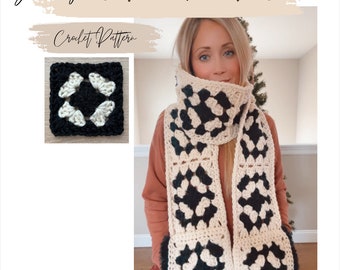 The Granny Square Pocket Scarf Crochet Pattern and Video Tutorial