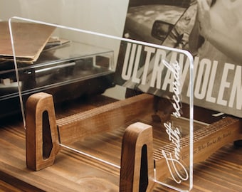 Porta dischi personalizzato. Porta dischi in vinile ribaltabile. Porta LP da tavolo. Regalo personalizzato per gli amanti del vinile. Espositore per dischi. Regalo per gli amanti della musica.