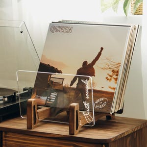 Minimalist Vinyl Record Storage. Personalized Gift For Vinyl Lover. Records Display. Christmas Gift Ideas.