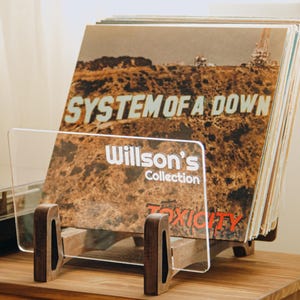 Custom Acrylic Vinyl Record Flip Rack Storage Display. Vinyl Lover Gift Personalized.