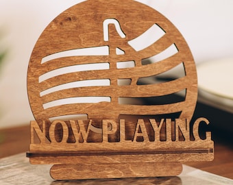 Wooden "Now Playing" Vinyl Holder - Christmas Gift Ideas For Music Lovers