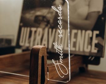 Wooden Vinyl Record Collection Holder Personalized - Valentine's Day Gift Idea For Him