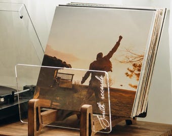 Almacenamiento minimalista para discos de vinilo. Regalo personalizado para amantes del vinilo. Exhibidor de discos. Ideas de regalos de Navidad para él/ella.