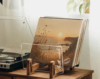 Handmade Vinyl Record Organizer, Premium Natural Wood LP Storage Holder, Custom Record Collection Stand, Vintage Gift For Any Occasion