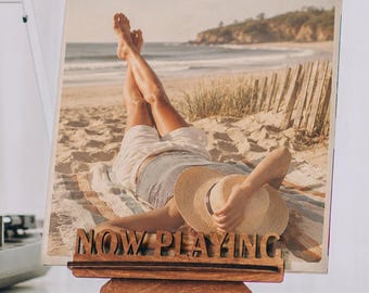 Wooden Now Playing Vinyl Record Stand Now Spinning LP Record Holder Vinyl Accessories Vinyl Lover Gift Christmas Gift Ideas For Him/Her
